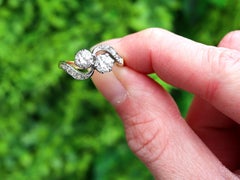 Antique and Vintage 1.22 Carat Diamond and 18 Karat Yellow Gold Twist Ring