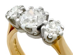 Antique and Vintage 1.32 Carat Diamond and Yellow Gold Trilogy Ring