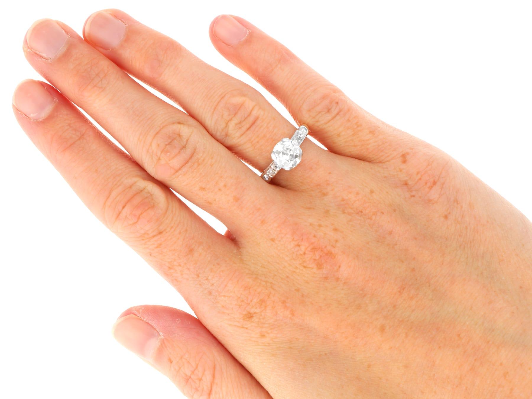 Antique and Vintage 1.60 Carat Diamond and 14k Yellow Gold Solitaire Ring For Sale 5