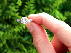 Antique and Vintage 1.60 Carat Diamond and 14k Yellow Gold Solitaire Ring
