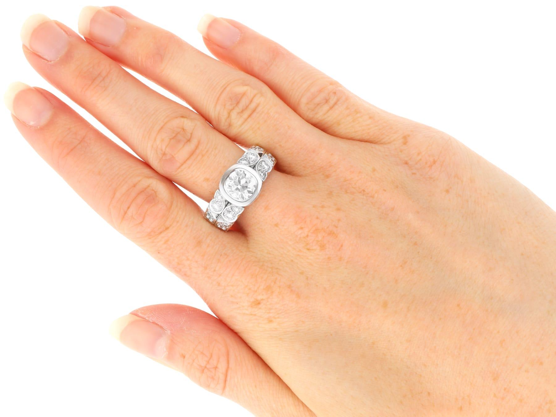 Antik und Vintage By 3,22ct Diamant und 18k Weißgold Ring im Angebot 5