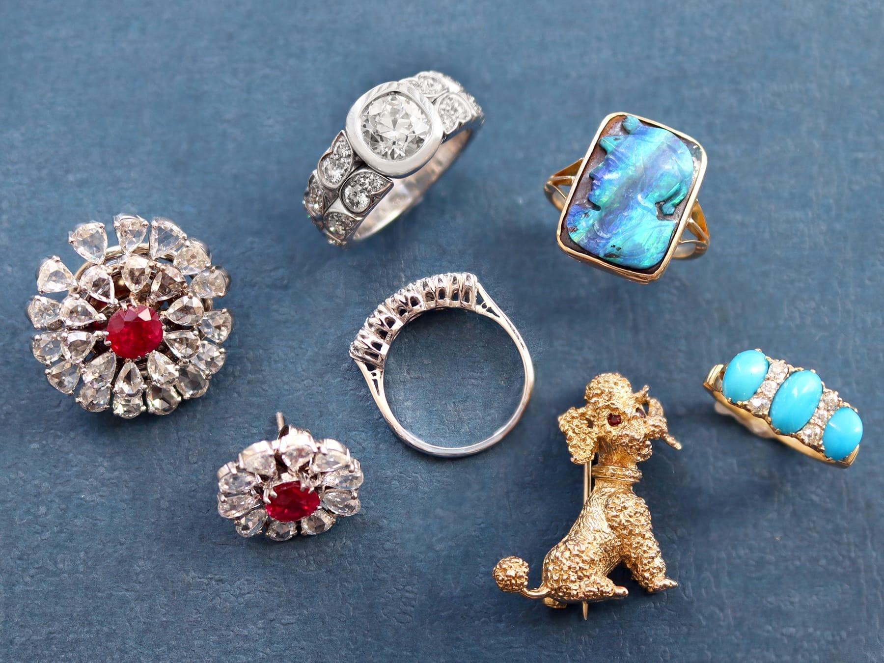 Antik und Vintage By 3,22ct Diamant und 18k Weißgold Ring (Alteuropäischer Schliff) im Angebot