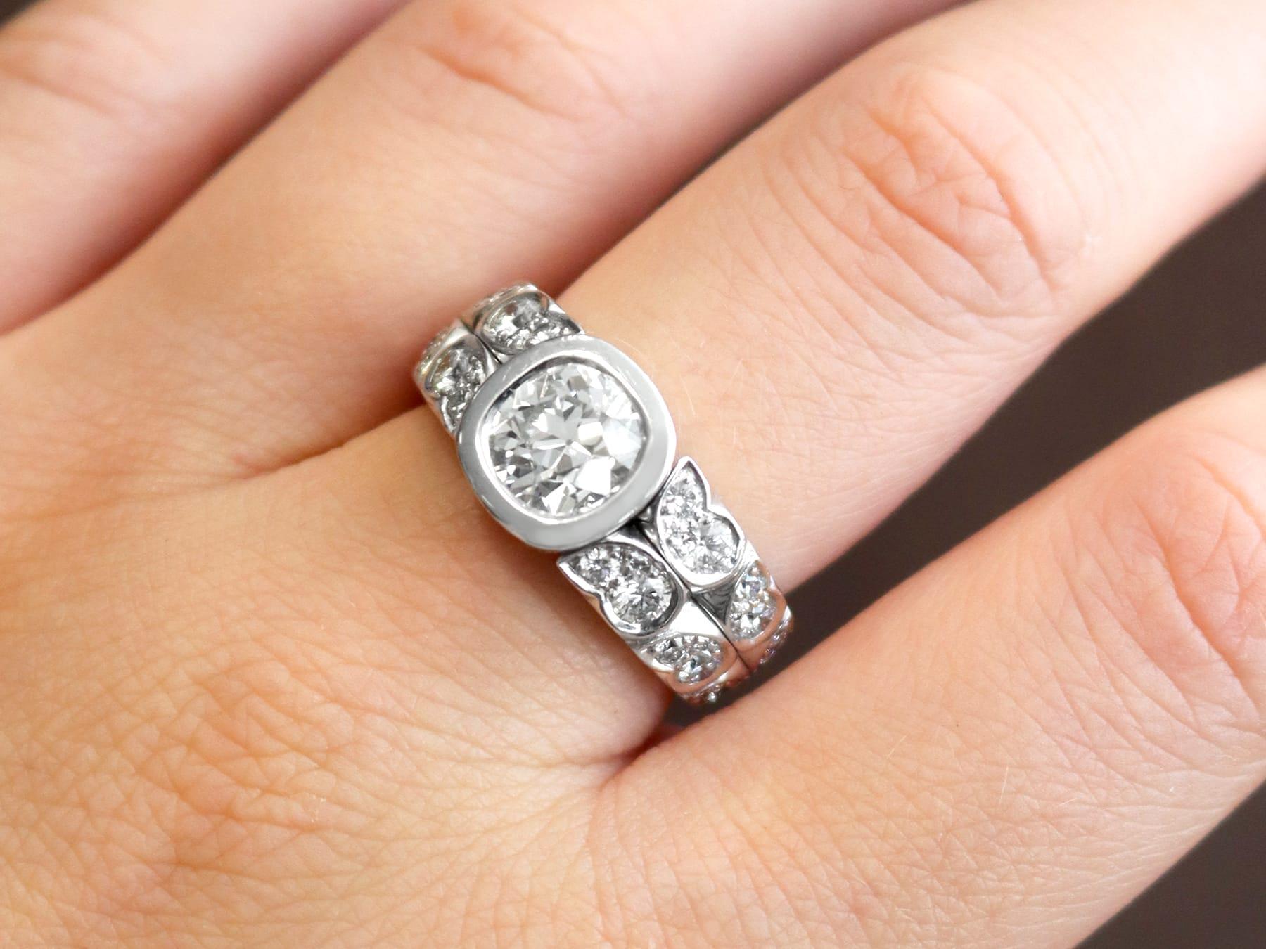 Antik und Vintage By 3,22ct Diamant und 18k Weißgold Ring im Zustand „Hervorragend“ im Angebot in Jesmond, Newcastle Upon Tyne