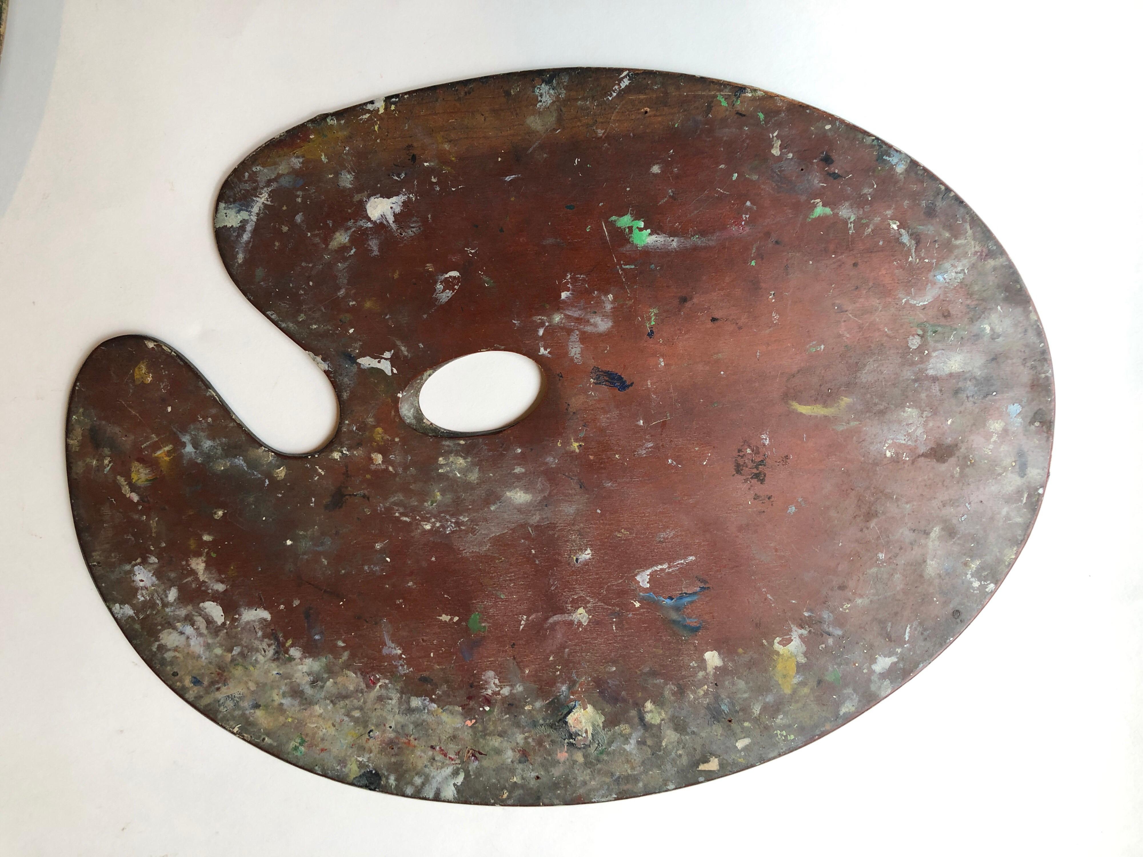 Bois Palettes d'artiste-peintre en bois anciennes et anciennes