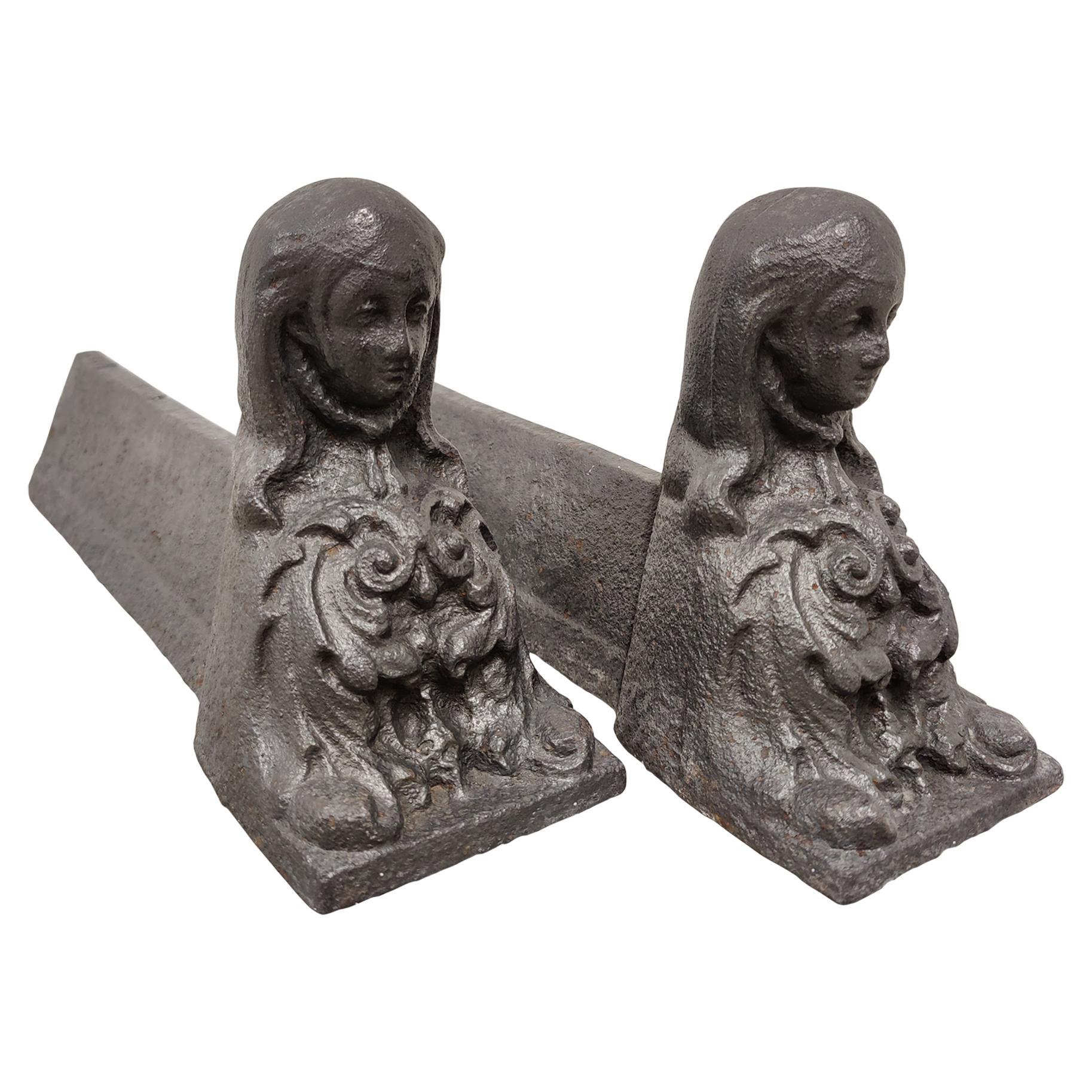 Antique Andirons / Fire Dogs, Nuns For Sale