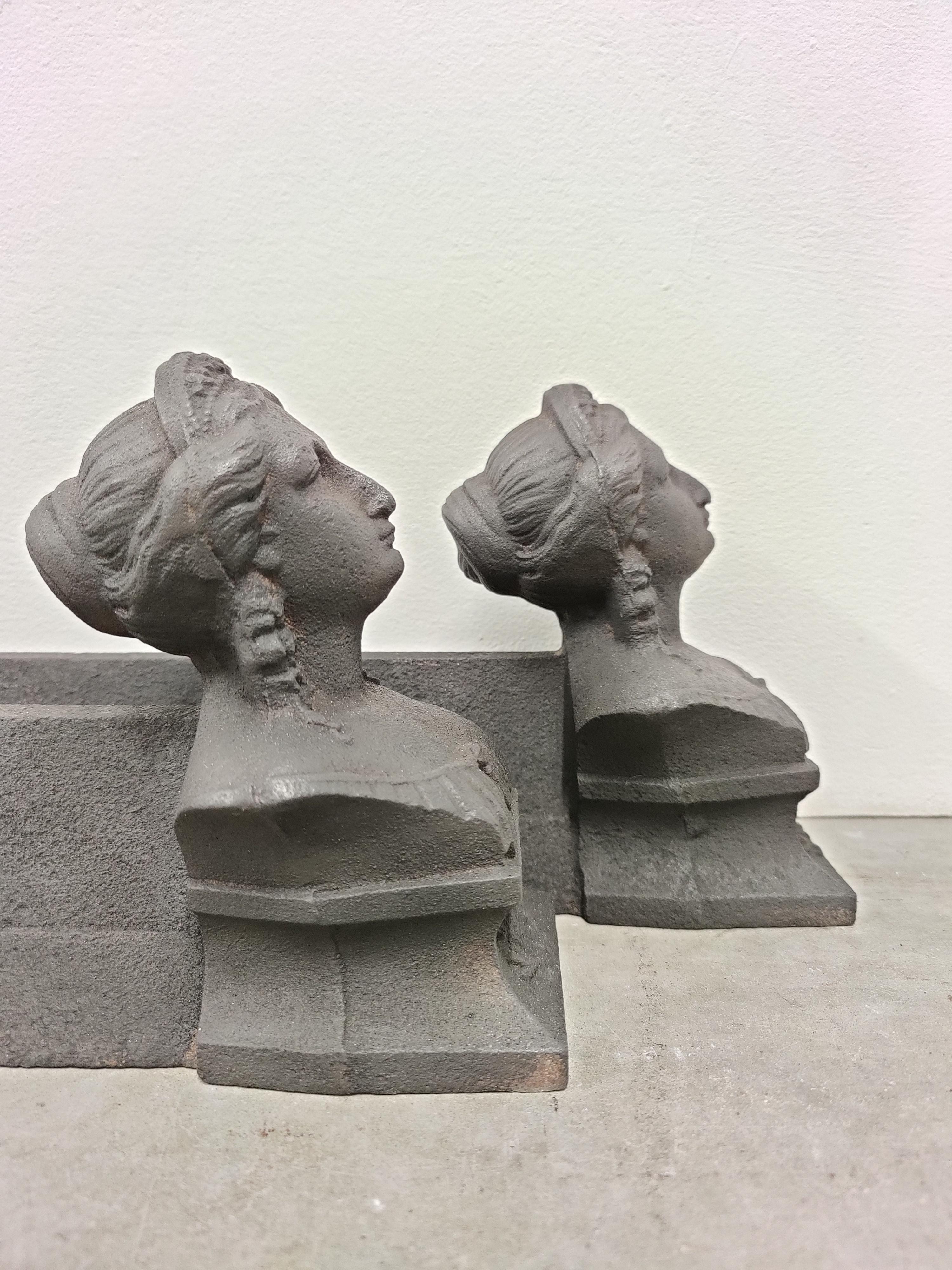 Antique Andirons / Fire Dogs, The Genteel Lady In Fair Condition In Haarlem, Noord-Holland
