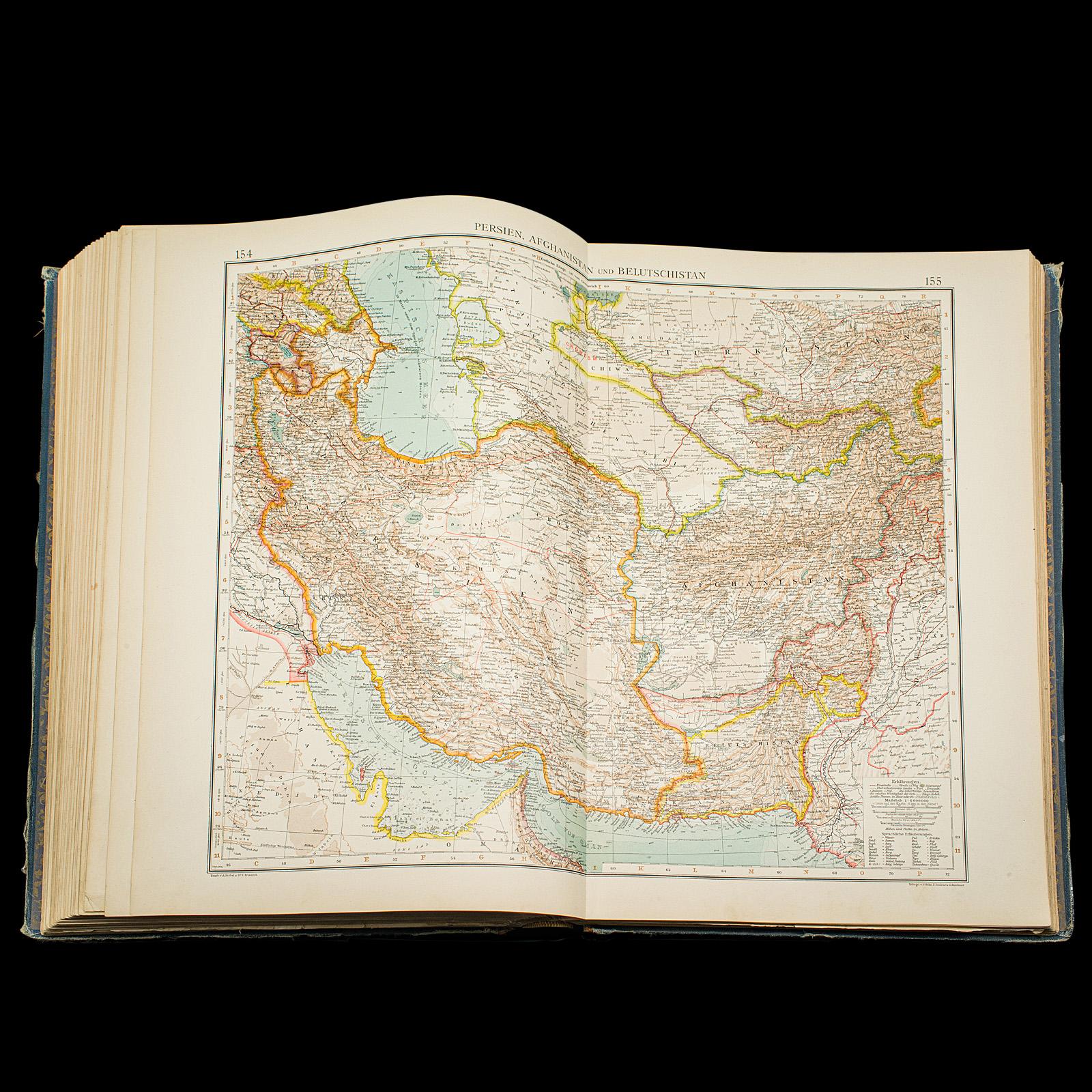 Antique Andrees Handatlas, German Cartography Book, Maps, Atlas, Reference, 1924 For Sale 5