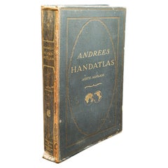 Antico Handatlas di Andrees, libro di cartografia tedesco, mappe, atlanti, riferimenti, 1924