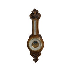 Antique Aneroid Barometer, English, Oak, Banjo, CSSA Ltd, London, circa 1910