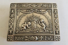 Antique Angel Motif Sterling Silver Snuff Box