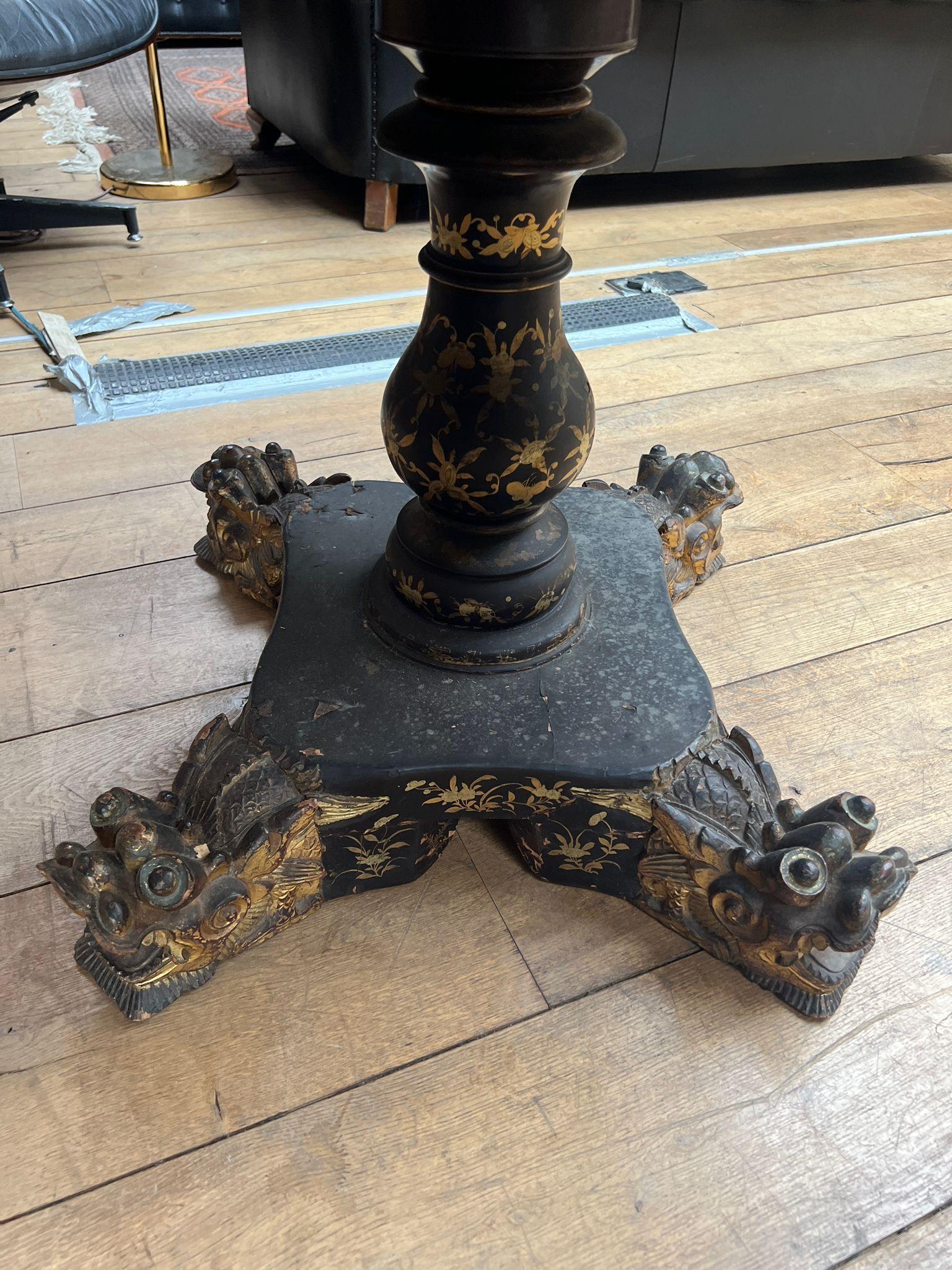 Ancienne table à jeux laquée de style anglo-chinois, vers 1850 en vente 6