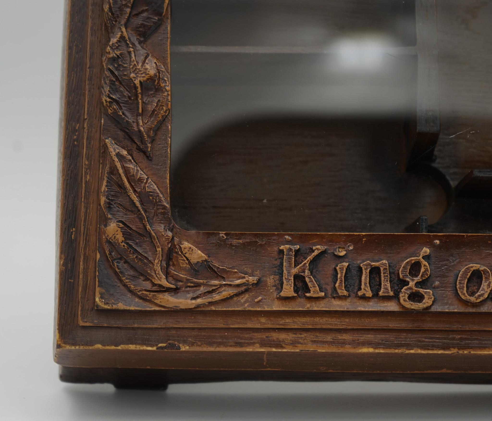 Dutch ANTIQUE ANGLO DUTCH CIGAR CO. WILLEM II OAK GLAZED SHOP COUNTER DISPLAY CABiNET For Sale