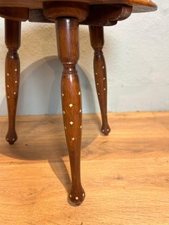 Antique Hoshiapur Anglo Indian Bone Inlaid Side Table circa 1900
