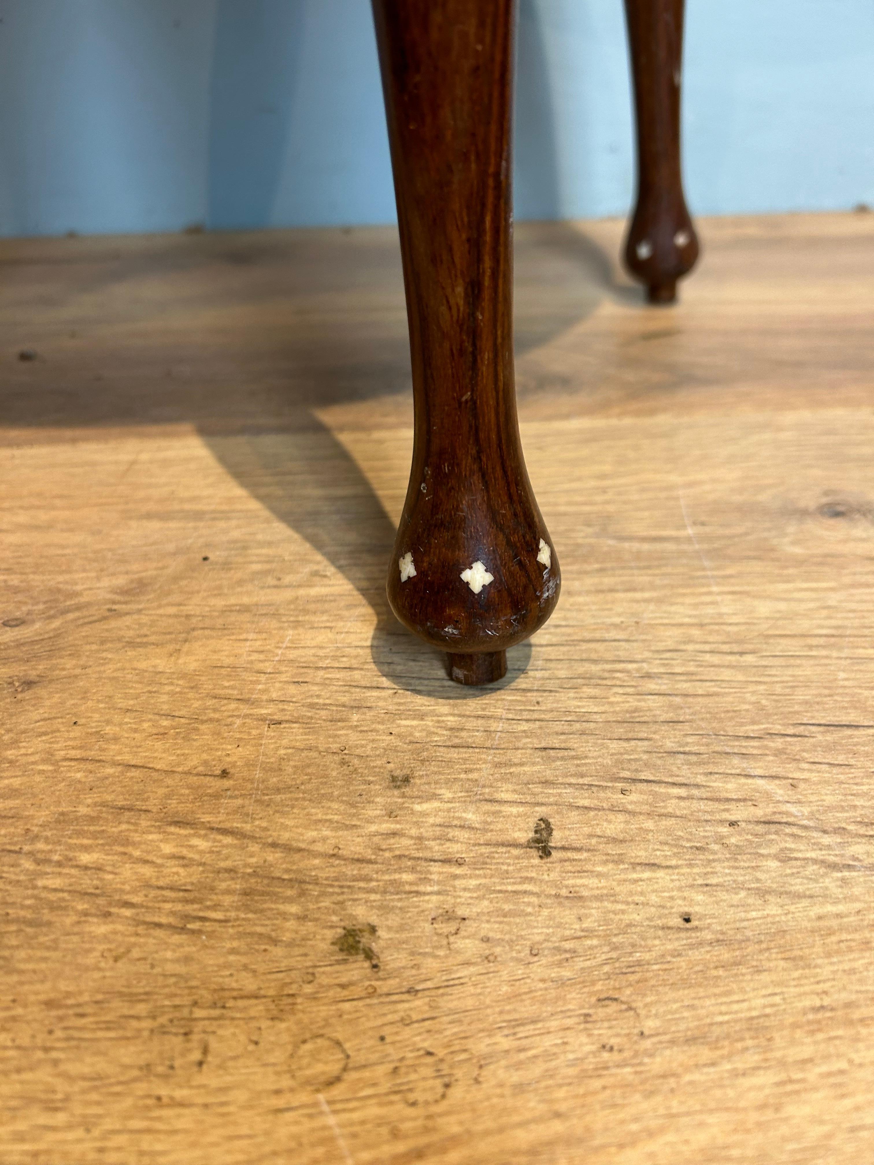 Anglo-Indian Antique Hoshiapur Anglo Indian Bone Inlaid Side Table circa 1900
