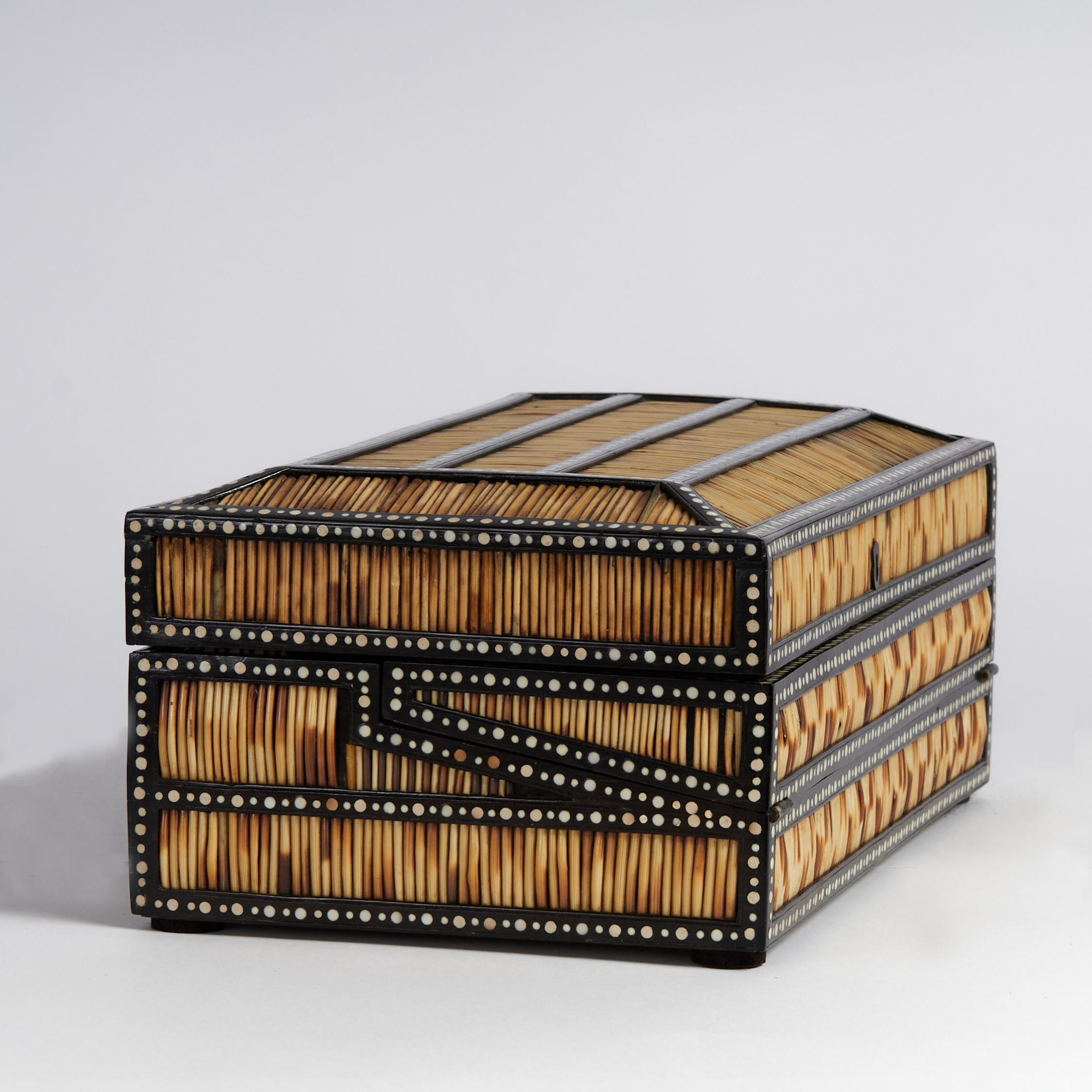 Anglo-Indian Antique Anglo Indian Box Form Quill Lap Top or Travel Desk For Sale