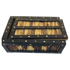 Antique Anglo-Indian Quill Box with Porcupine Quills, Ceylon, 1920