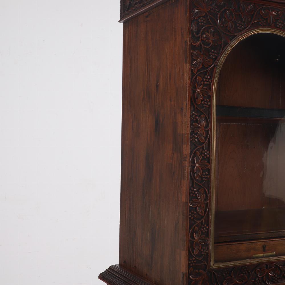 Antique Anglo-Indian Carved Bookcase, C. 1880. In Good Condition In Philadelphia, PA
