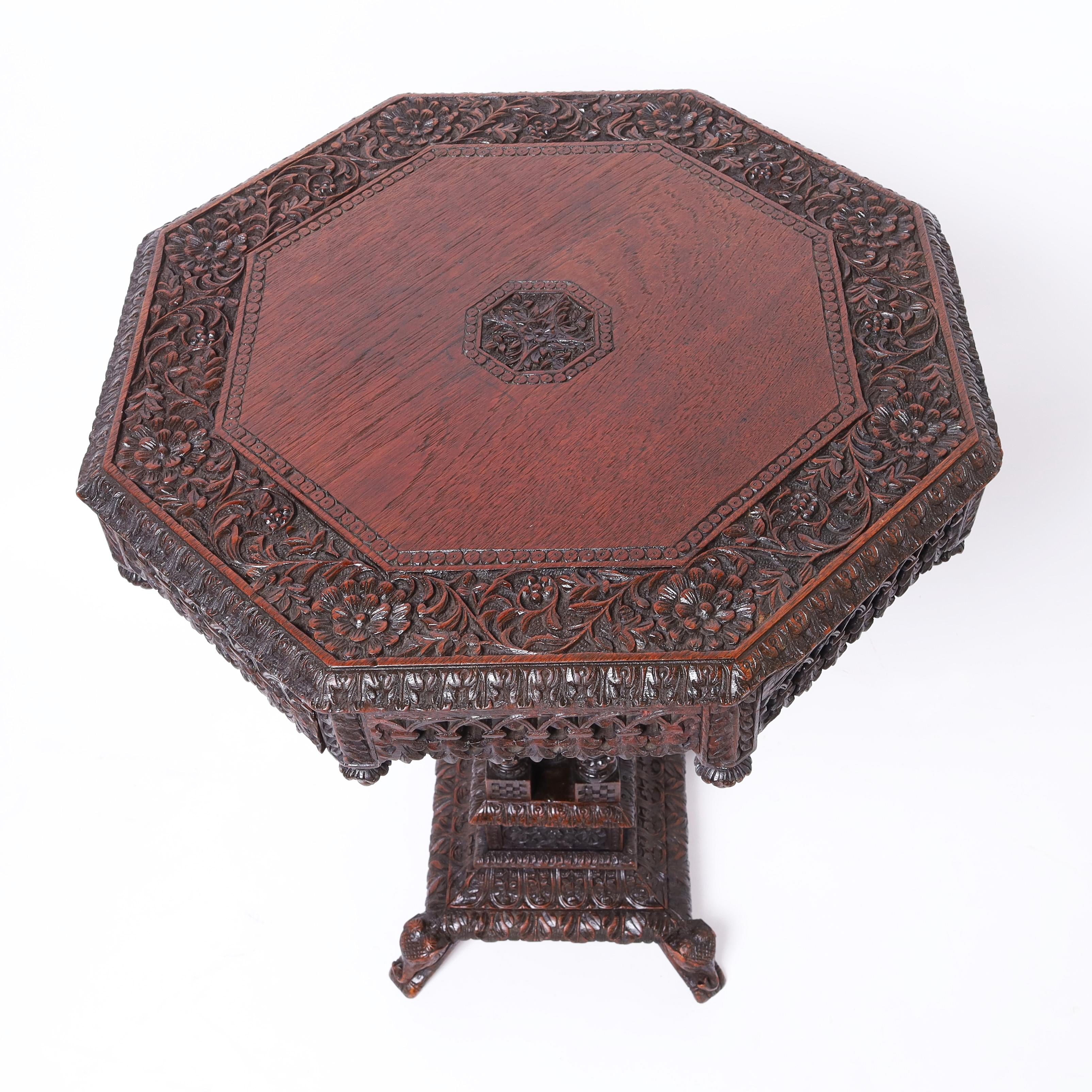Anglo-Indian Antique Anglo Indian Carved Stand or Table