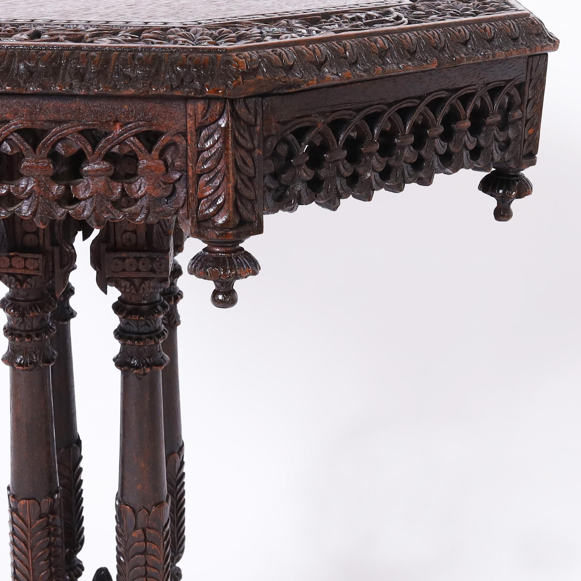 20th Century Antique Anglo Indian Carved Stand or Table