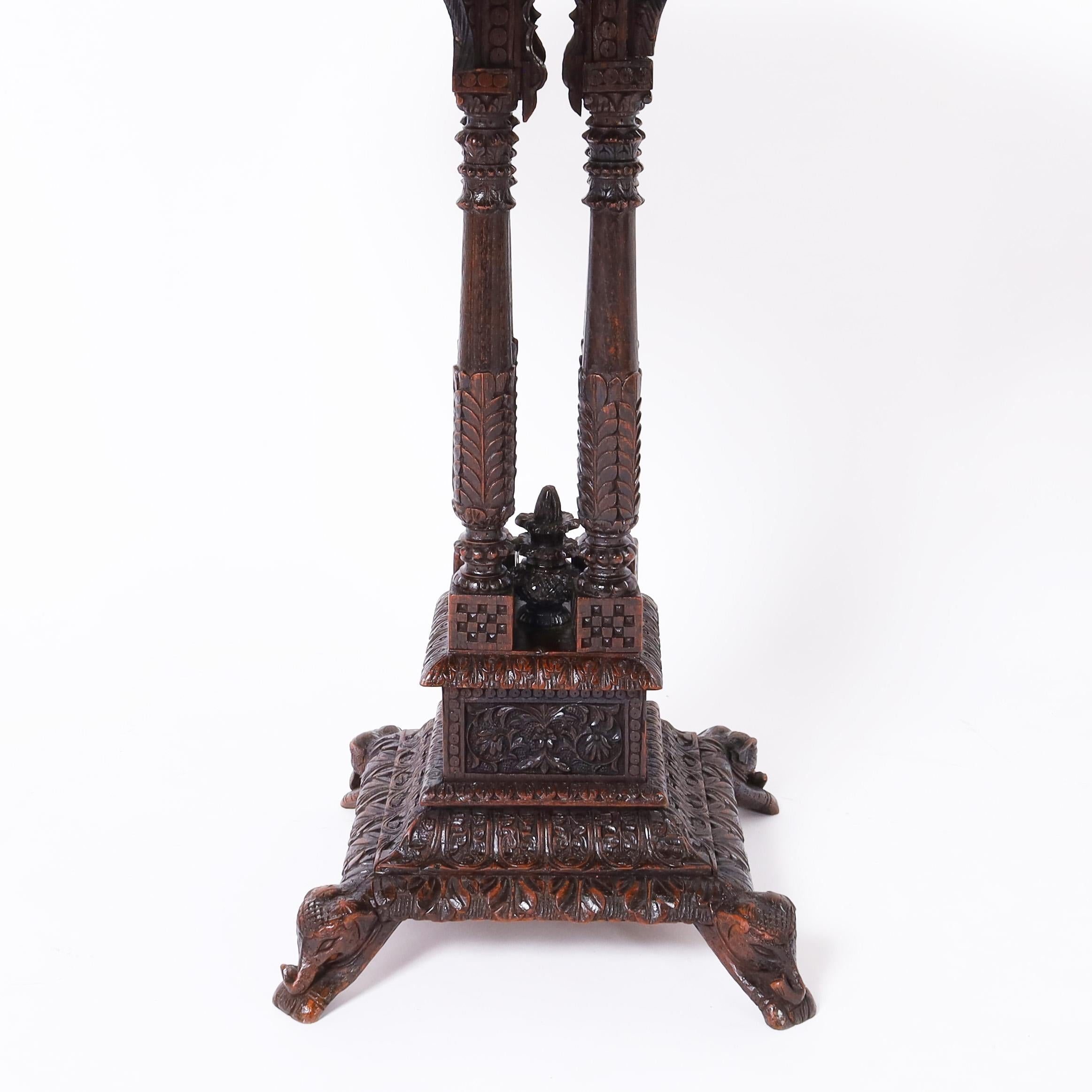 Mahogany Antique Anglo Indian Carved Stand or Table