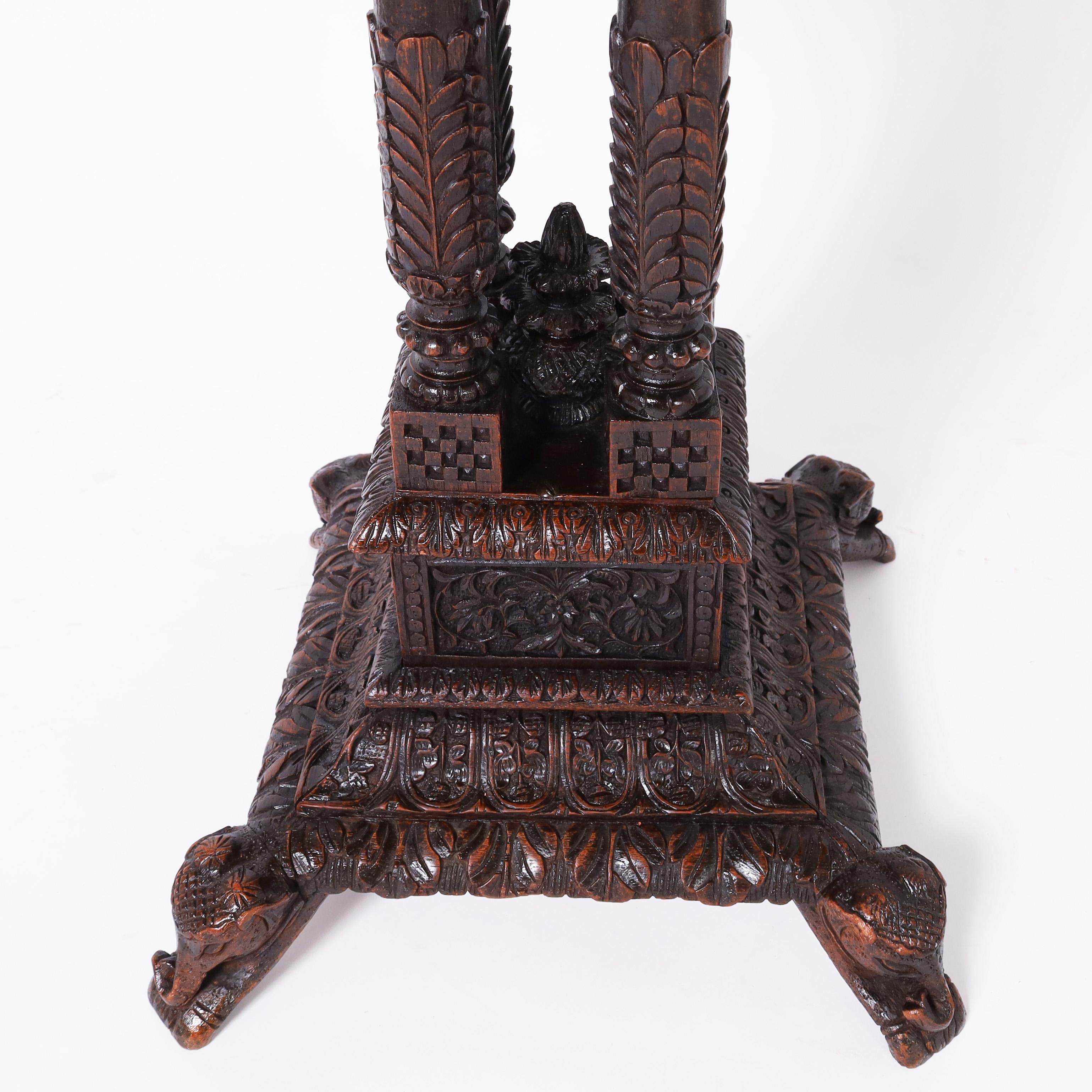 Antique Anglo Indian Carved Stand or Table 1