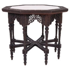 Antique Anglo Indian Carved Wood Table