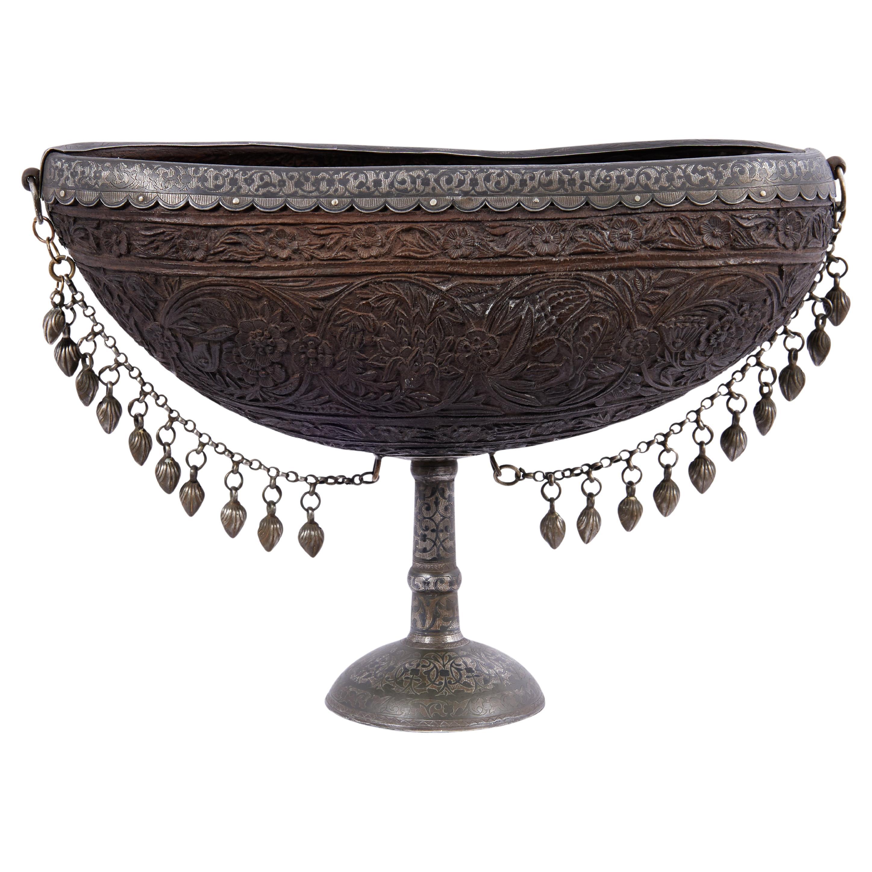 Antique Anglo Indian Coco de Mer Footed Bowl