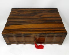 Antiquities Coromandel Satinwood Lady, SJewellery Sewing Table Box 19ct