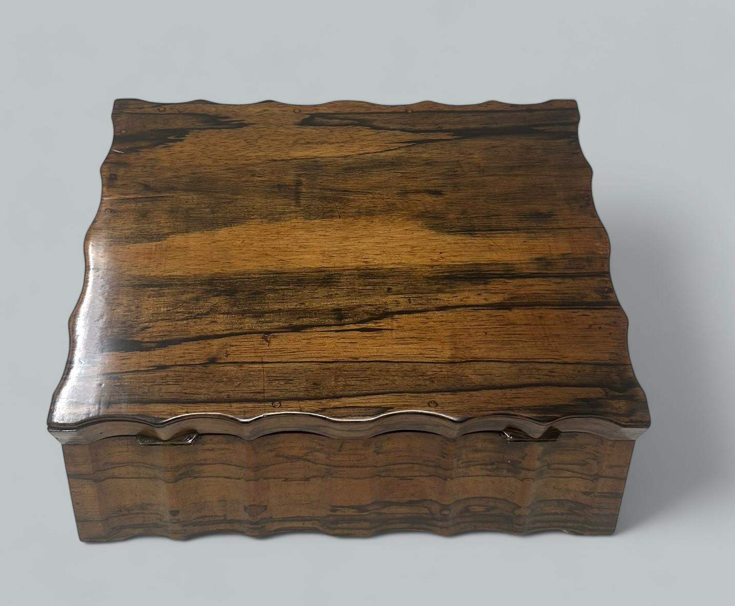 Antique Anglo Indian Coromandel Satinwood Ladys Jewelry Sewing Table Box 19th Ct 3