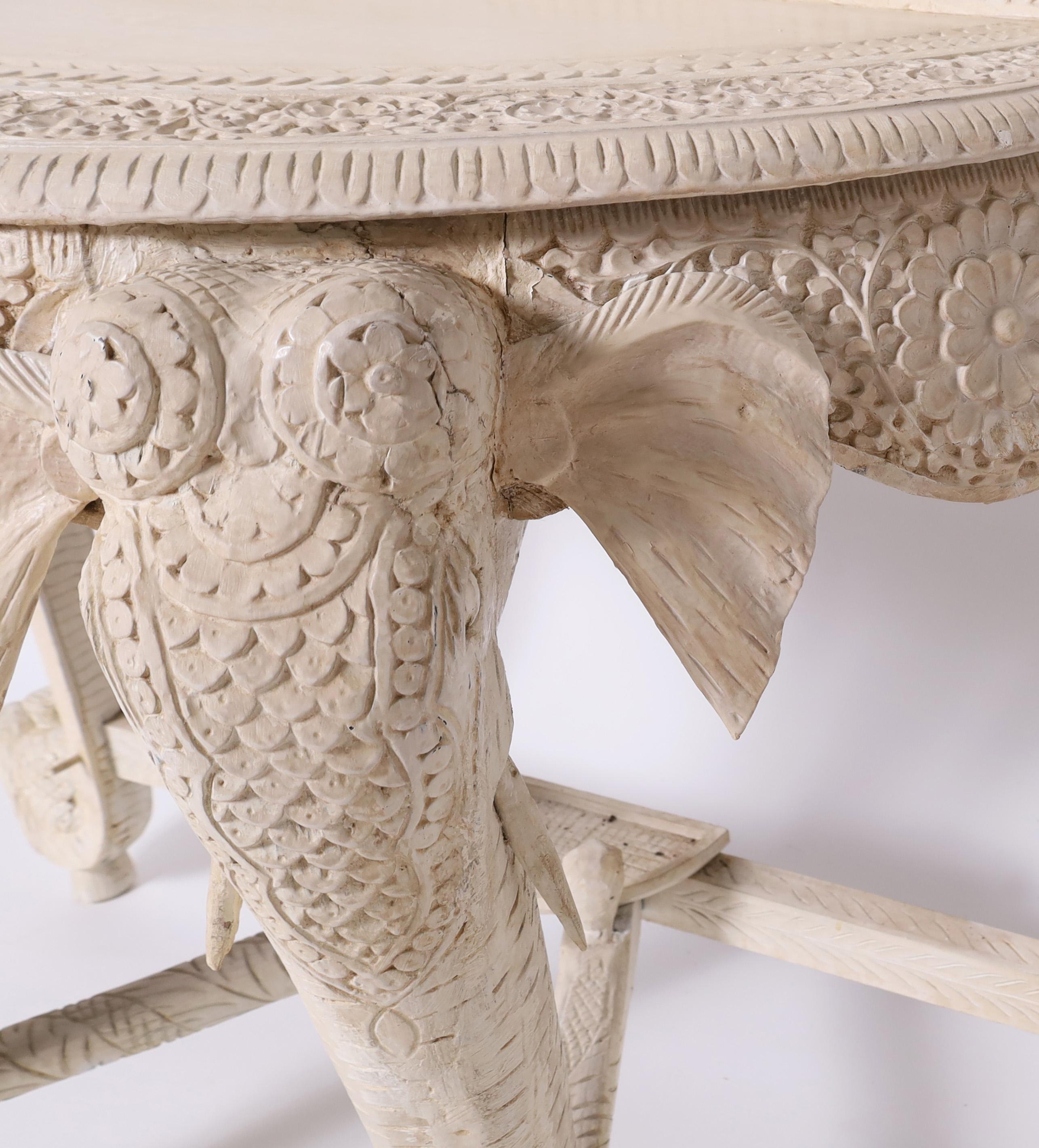 Antique Anglo Indian Demi-lune Elephant Head Console table For Sale 2