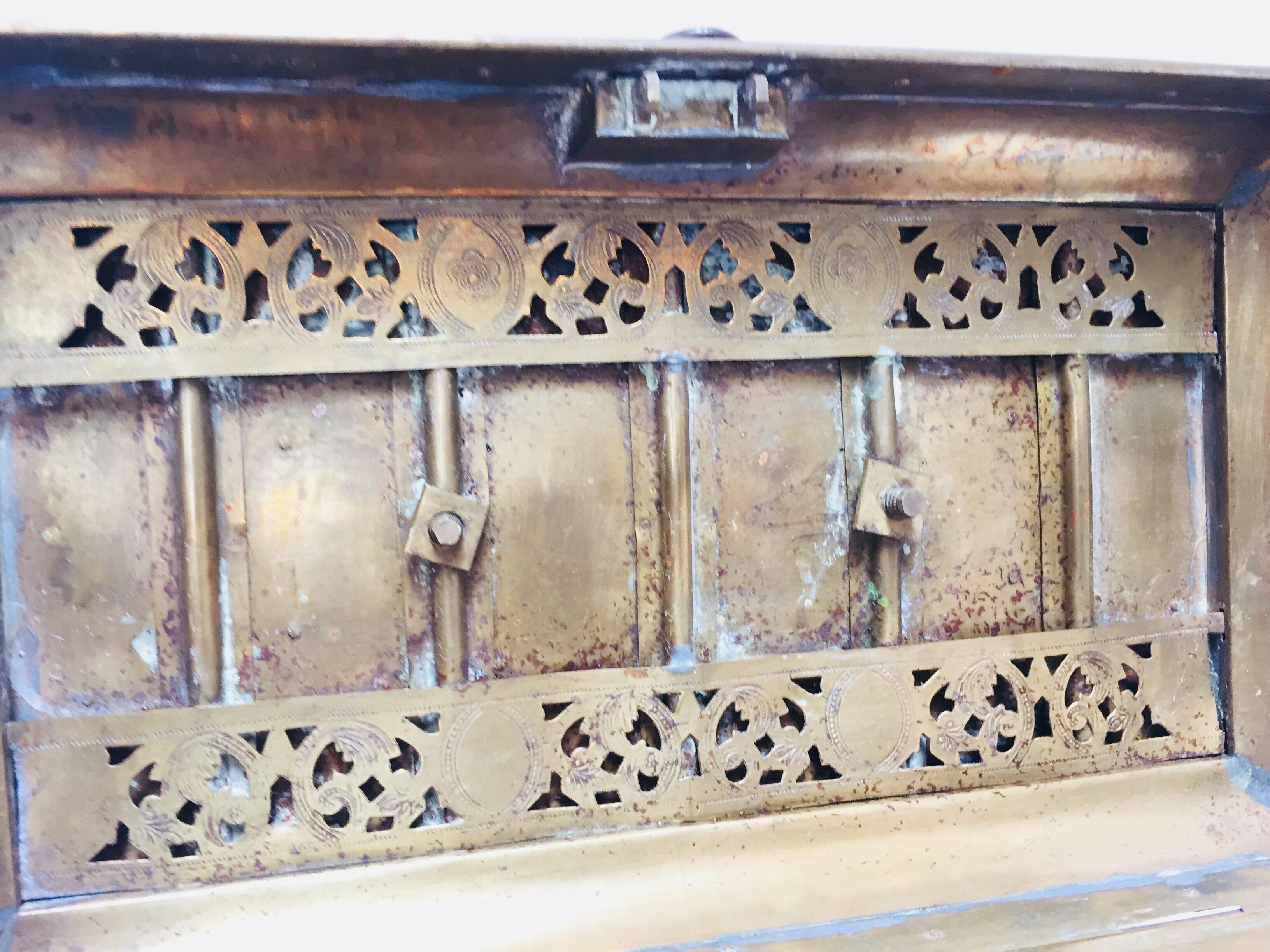 Antique Anglo Indian Georgian Brass Desk Box 1