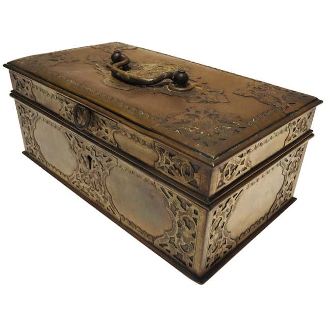 Antique Anglo Indian Georgian Brass Desk Box at 1stDibs