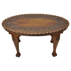Antique Anglo Indian Georgian Small Paw Feet Oval Mahogany Coffee Table 'B'