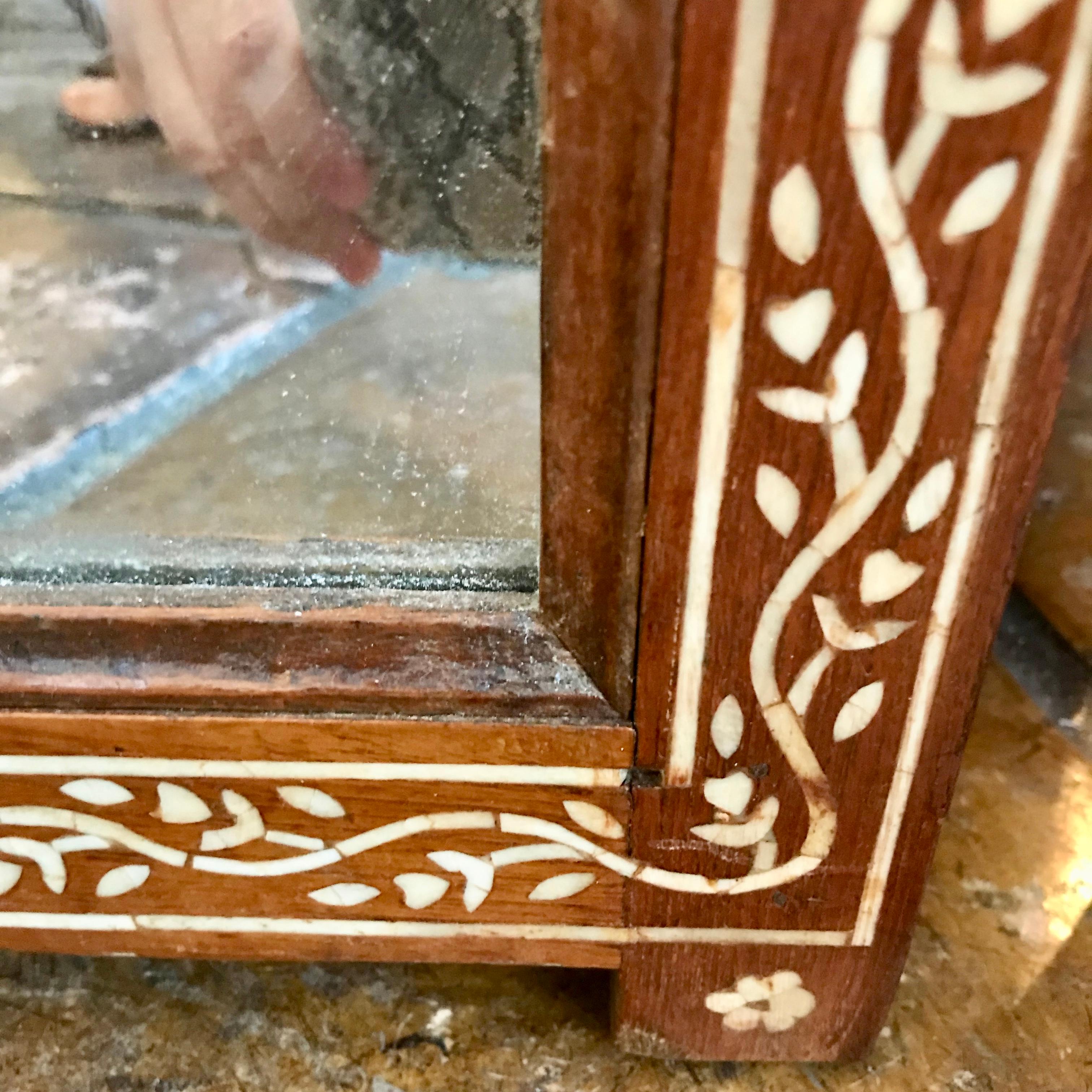 Antique Anglo-Indian Inlaid Mirror 1