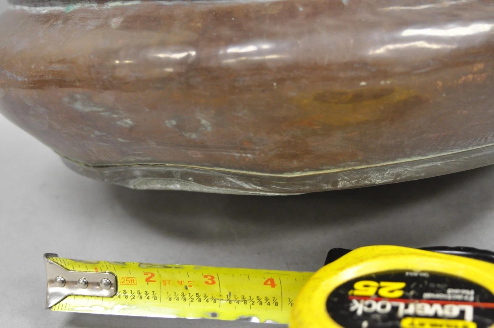 Antico secchio da carbone anglo-indiano medio-orientale in rame e bronzo, fioriera Cachepot in vendita 4