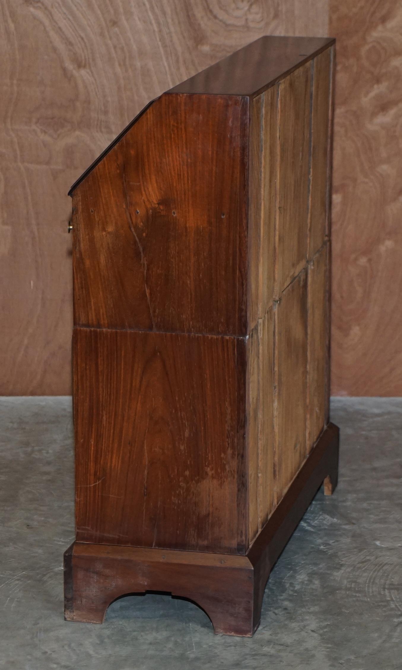 Antique Anglo Indian Military Campaign Camphor Wood & Brass Bureau Desk Drawers For Sale 5