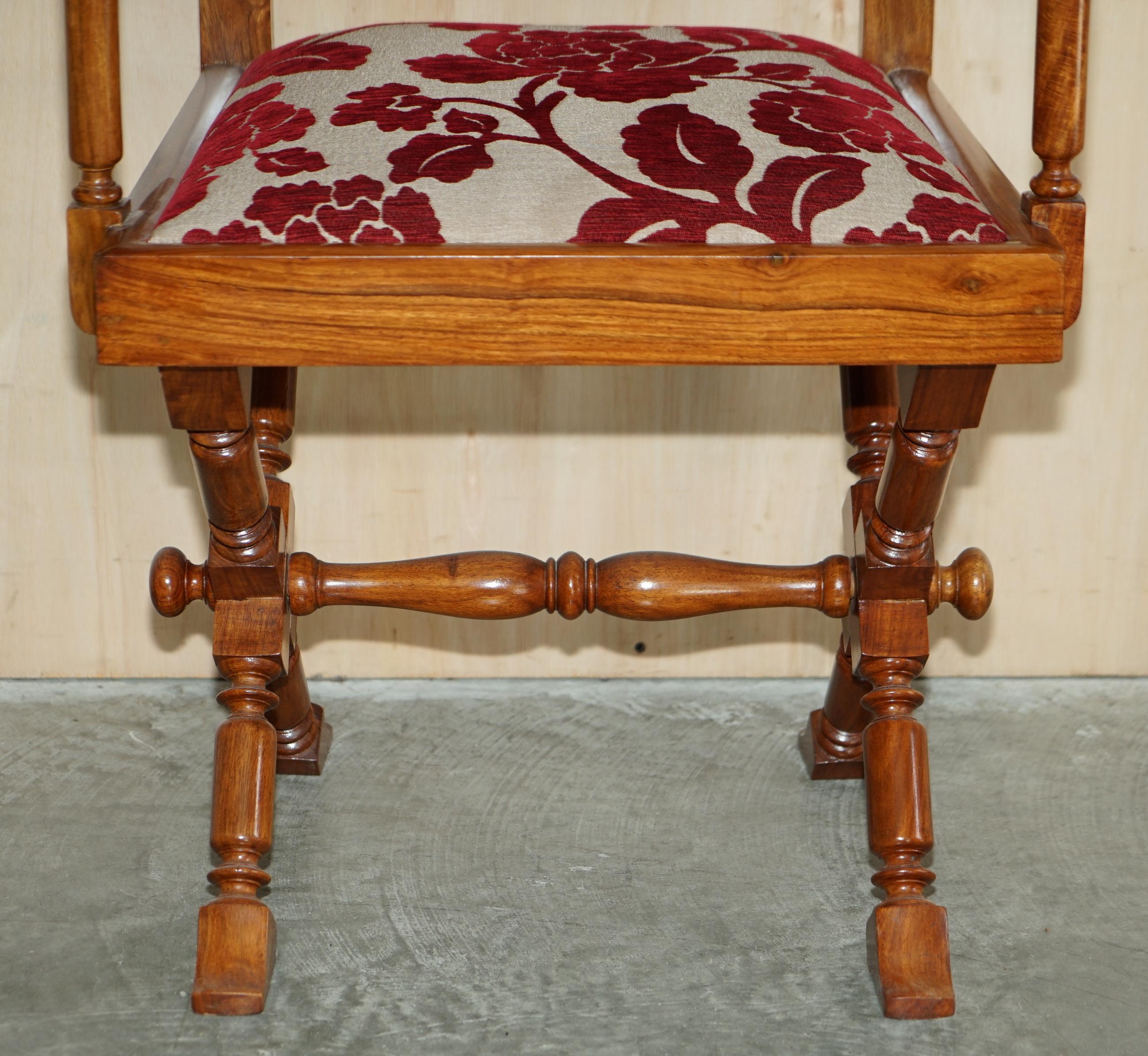 Antique Anglo Indian Military Campaign Trestle Desk & Armchair Hardwood & Brass For Sale 10
