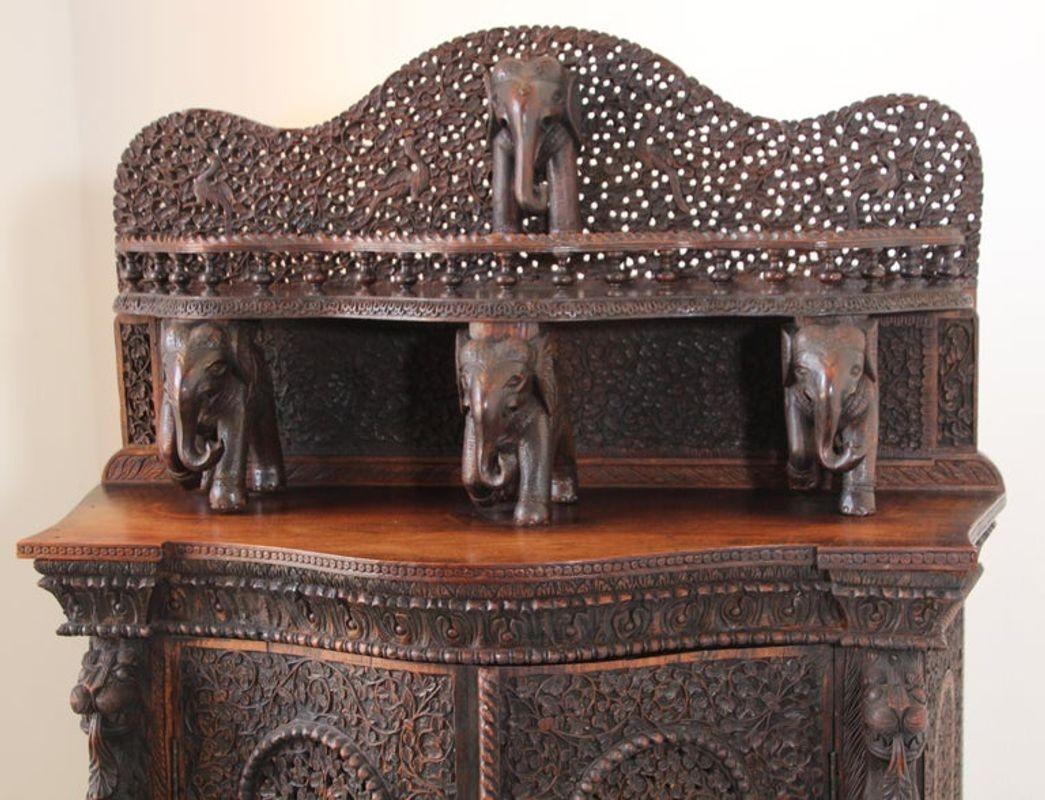Antique Anglo Indian Mughal Sideboard or Dry Bar Cabinet For Sale 5