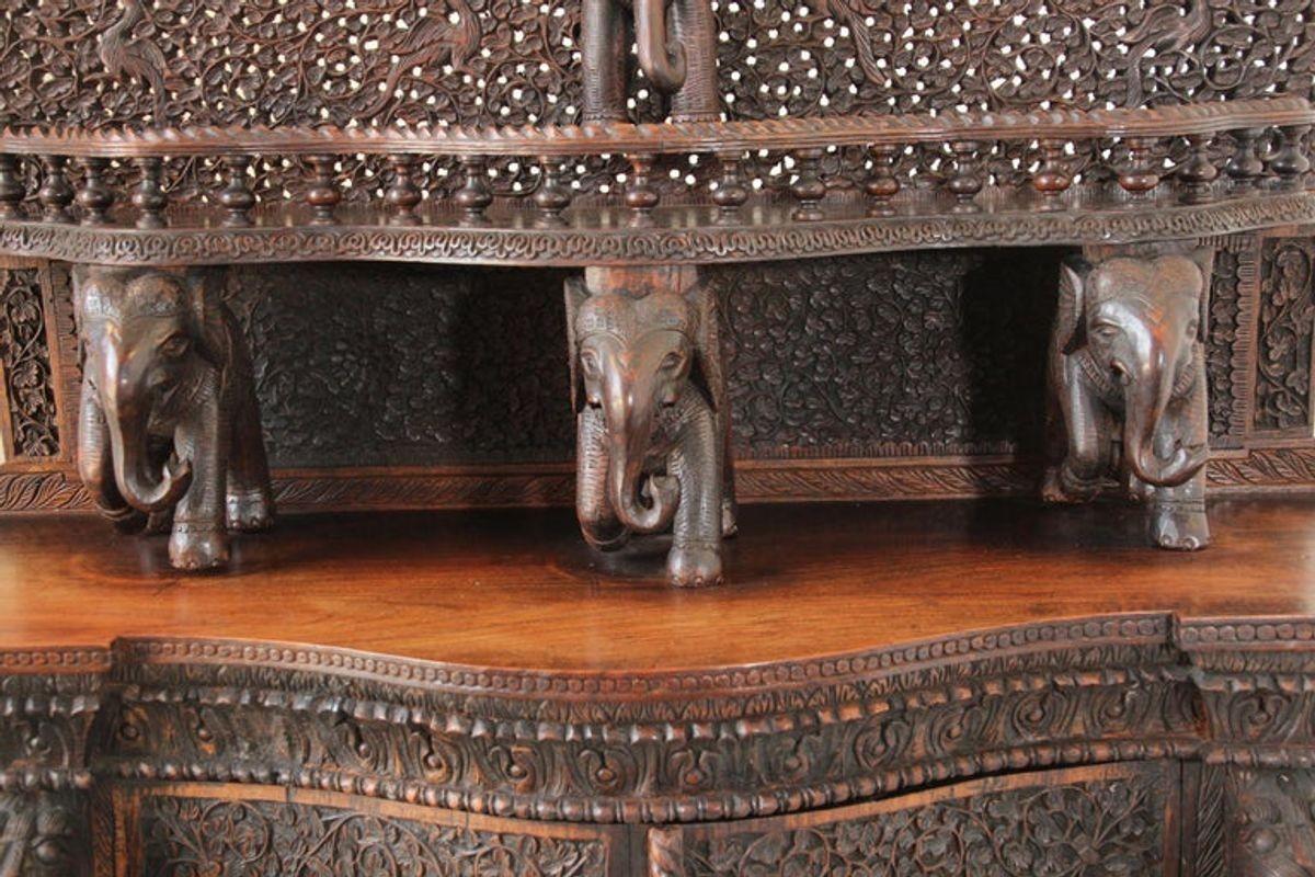 19th Century Antique Anglo Indian Mughal Sideboard or Dry Bar Cabinet For Sale