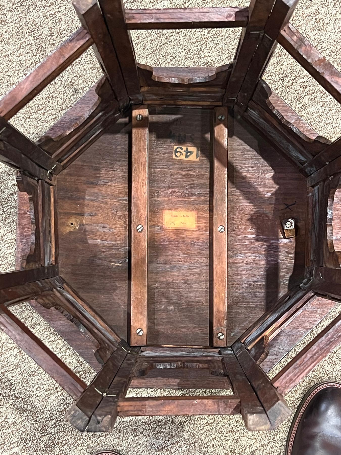 Antique Anglo Indian Octagonal Inlaid Side/traveling Table For Sale 2