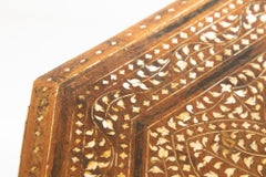 Antique Anglo-Indian Octagonal Mughal Moorish Table with Bone Inlay India
