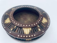 Antique Anglo Indian Porcupine Quill Inlaid Vide-Poche 1900s