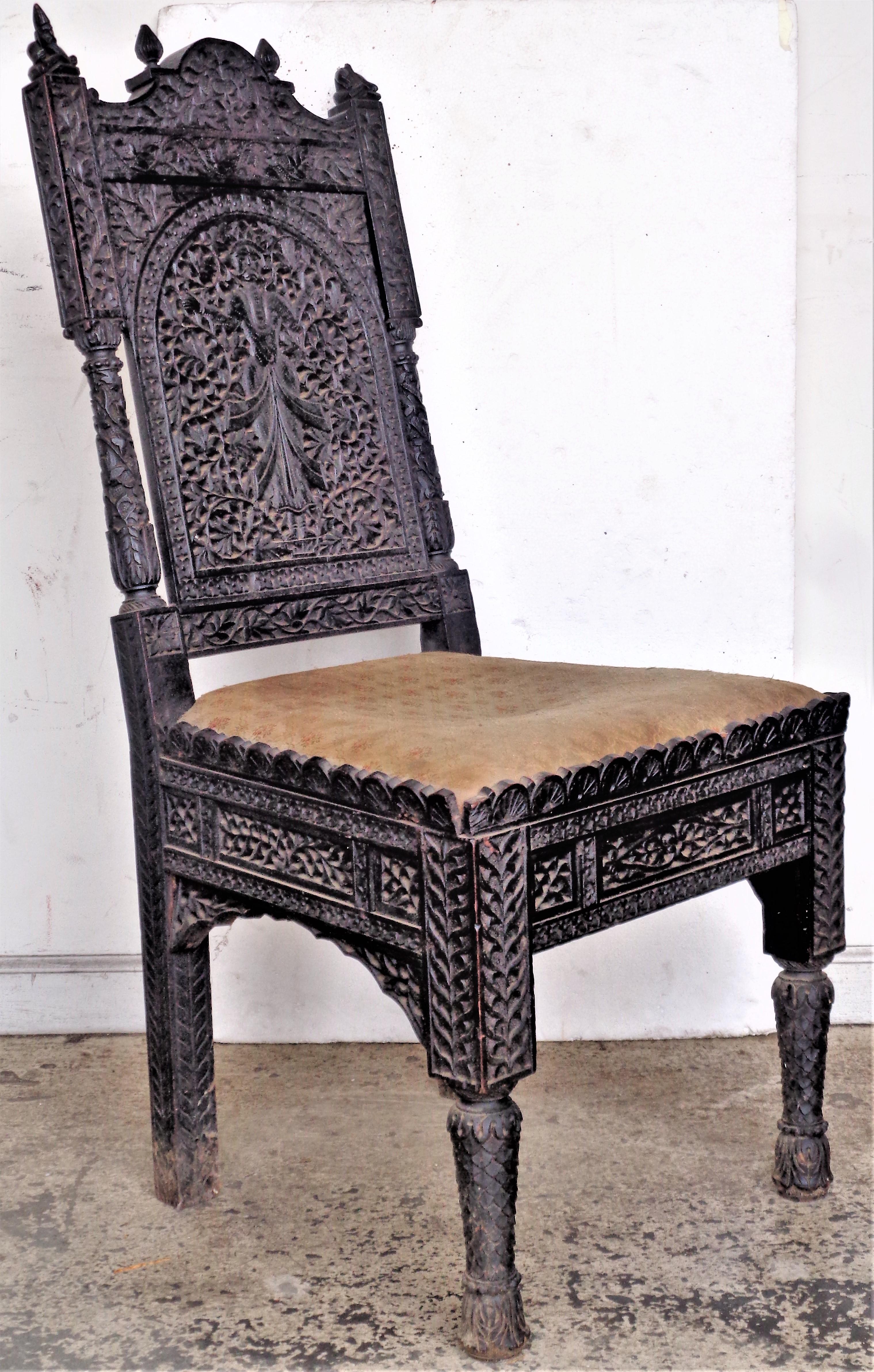 Upholstery Antique Anglo Indian Chair