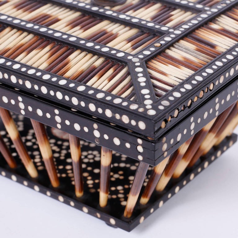 Antique AngloIndian Quill Box or Basket at 1stDibs