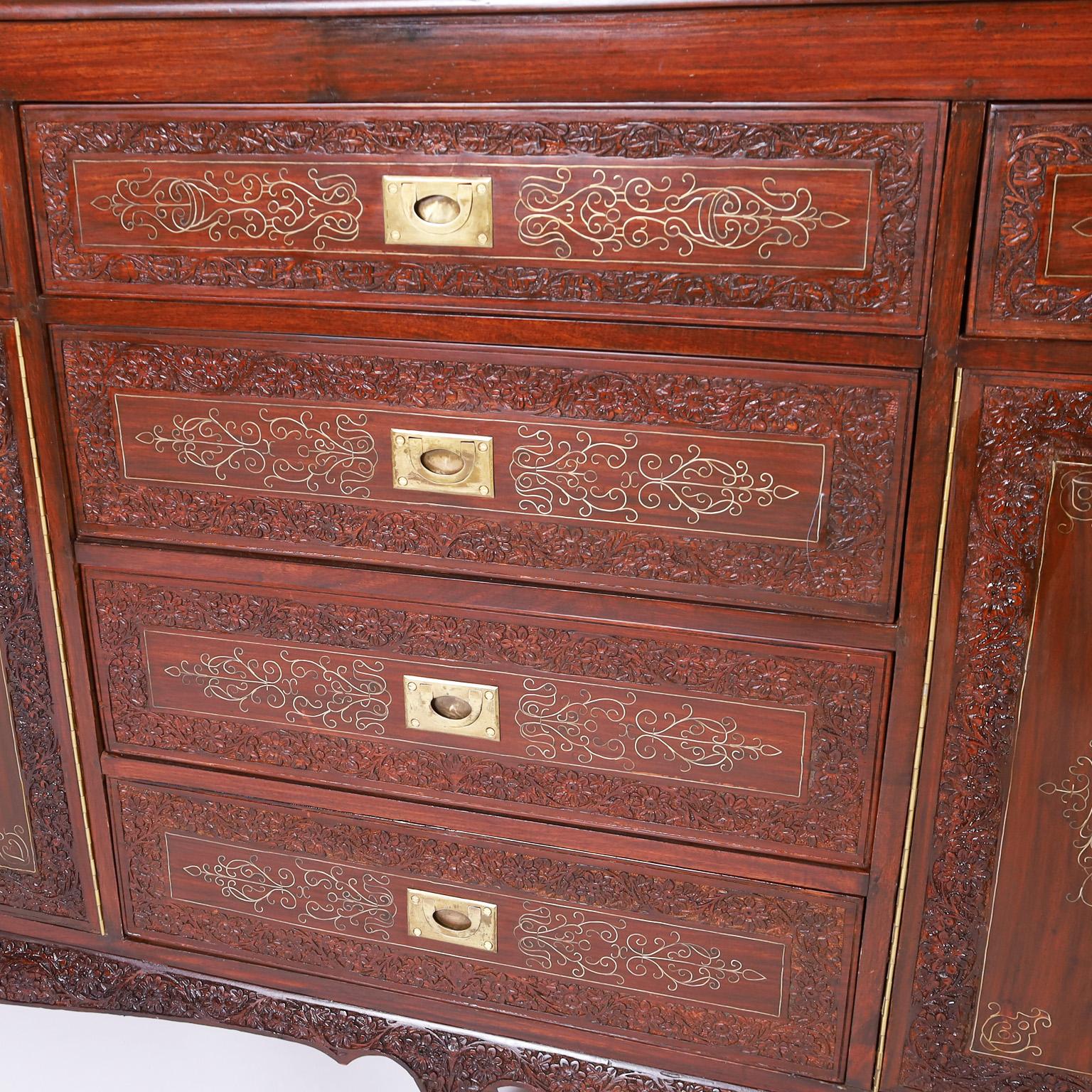 Antique Anglo Indian Rosewood Sideboard or Chest 1