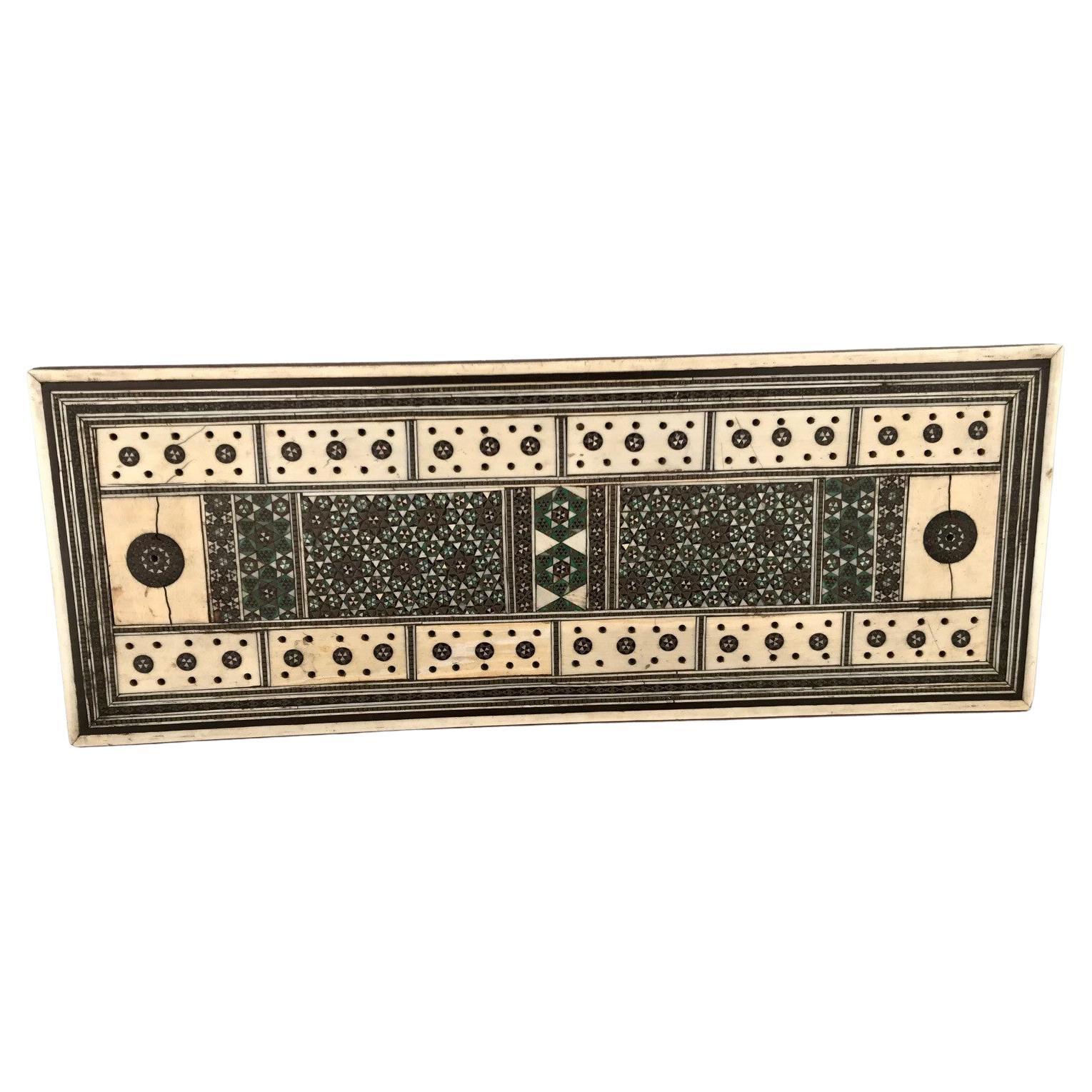 Antique Anglo-Indian Sadeli Cribbage Board