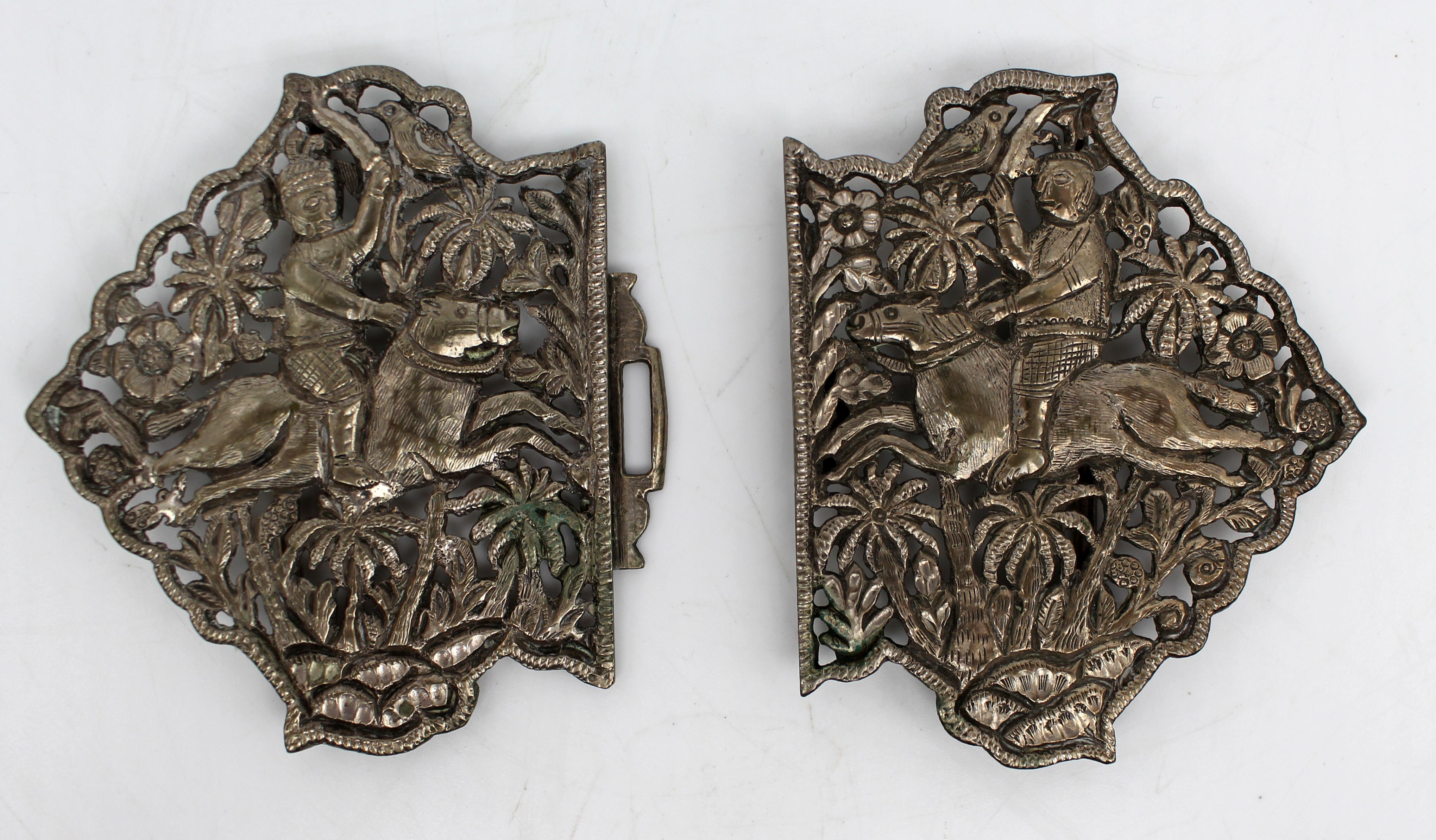 Britannique Boucle de ceinture ancienne en argent A.I.C. C.1900 en vente