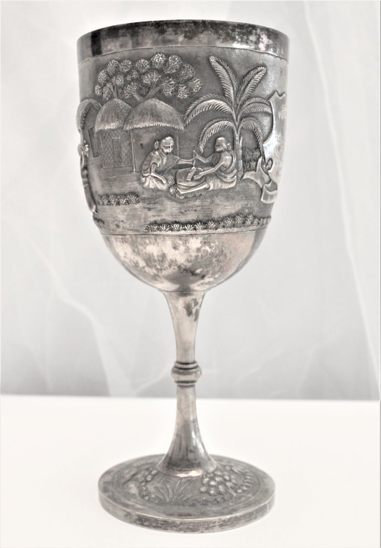 Antique Anglo Indian Silver Presentation Goblet or Trophy For Sale at  1stDibs | silver goblets made in india, antique goblets, ornate goblet