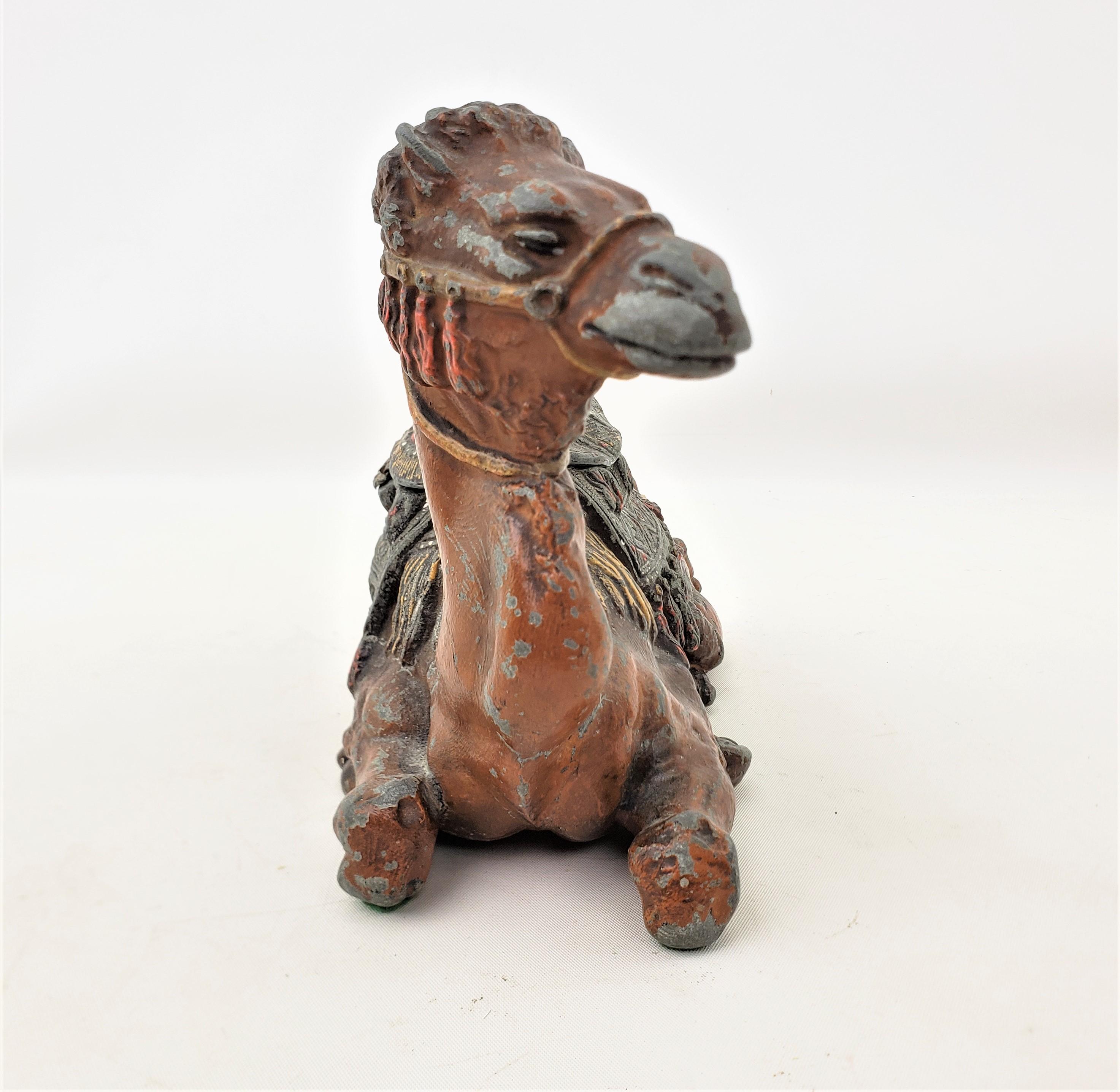 Antique Anglo-Indian Styled Cast Metal Figural Camel Inkwell or Sculpture In Good Condition For Sale In Hamilton, Ontario