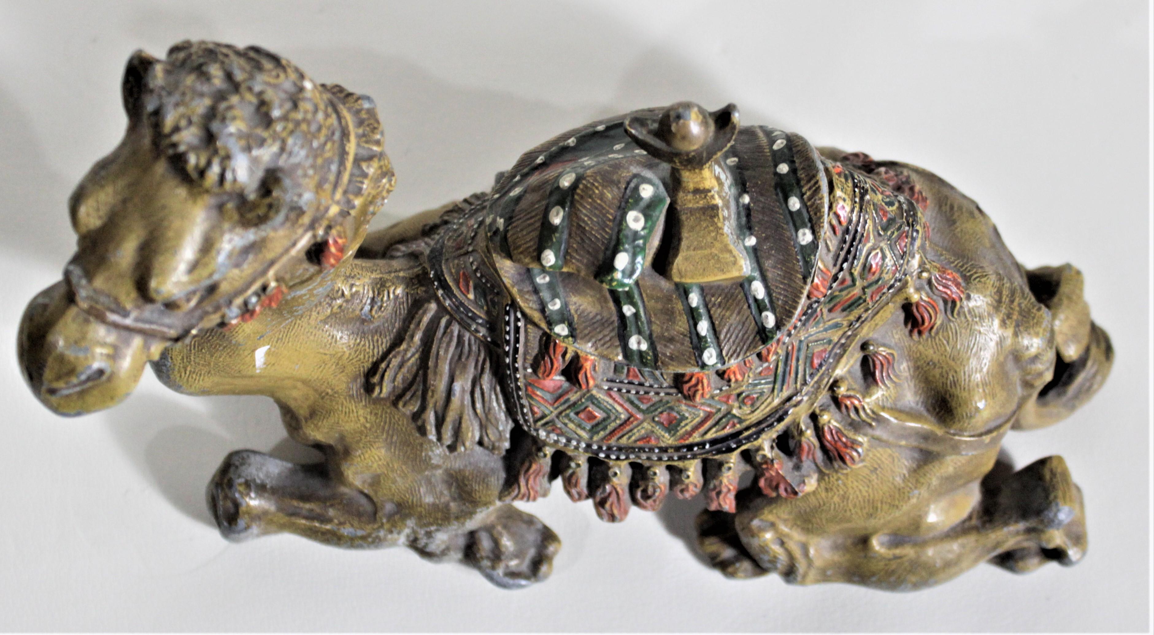 Antique Anglo-Indian Styled Cast Metal Figural Camel Inkwell or Sculpture In Good Condition For Sale In Hamilton, Ontario